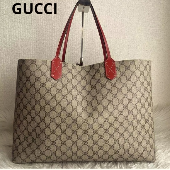 Gucci Reversible Tote Bag Red AS IS NO RETURN - Picture 1 of 7